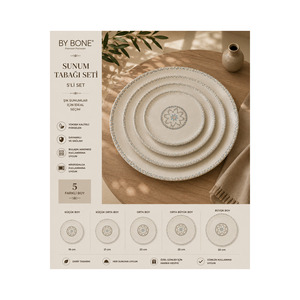 Service de table en porcelaine de qualité supérieure, 5 pièces - Assiettes élégantes sans BPA - Product Image 1