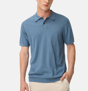 Polo para Hombre de Color Sólido, Camisa para Hombre, Tejido de Punto, Diseño Comprimido, Cómodo y Transpirable - Product Image 1