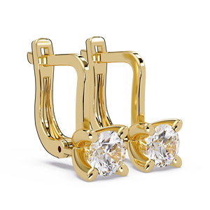 Pendientes de Aro con Cierre de Joyería de Moda, Oro Puro de 18K, Diamante Cultivado en Laboratorio de Corte Redondo, Joyería al por Mayor del Fabricante - Product Image 2