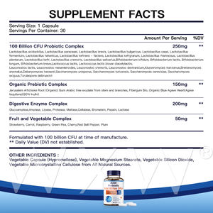 Complément alimentaire probiotique biologique de marque privée, capsules probiotiques, capsules probiotiques pour la santé - Product Image 2