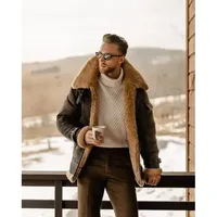 Veste en cuir d'agneau Shearling B3 Flying Bomber pour homme