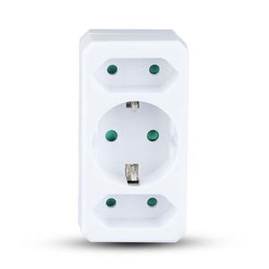Adaptador Don Feliz de 3 Tomas (2 Schuko 1 Europlug) 1x16A/2x10A a Prueba de Niños, Máx. 3680W, Blanco, Modelo RE9051, Hecho en China - Product Image 4