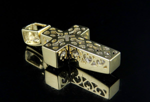 จี้เพชรรูปไม้กางเขนเพชรโมอิสสำหรับนักซ่อมเครื่องประดับแนวฮิปฮอปเย็นชุบทองเครื่องประดับแบบกำหนดเอง - Product Image 6