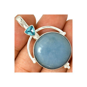 925 plata esterlina piedra natal pirita semipreciosa piedra preciosa bisel ajuste piedra natal colgantes joyería para mujeres - Product Image 1