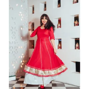 Conjunto de Traje de Rayón Rojo para Mujer - Product Image 6