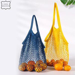 Bolsas de productos de malla de algodón orgánico reutilizables, transparentes, ligeras, ecológicas, con cordón, sin residuos, logotipo de almacenamiento de frutas - Product Image 3