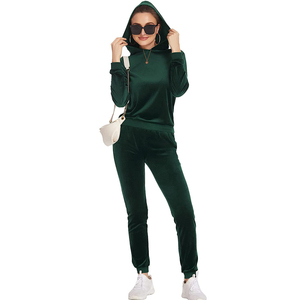 Ensemble sweat à capuche et jogging en velours tie-dye bleu pour femme, manches longues, taille élastique, survêtement décontracté, coupe régulière, vêtements d'hiver - Product Image 4