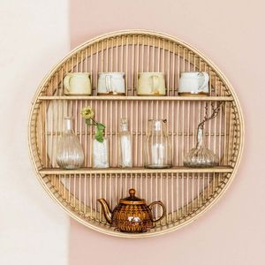 Cheapest Price <b>Wall</b> Hanging <b>Bookcases</b> Modern Black Bamboo Shelf Natural <b>Wall</b>-<b>mount</b> Storage Shelves - Product Image 6