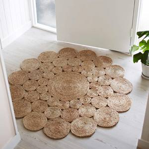 Cute Flower Shaped Carpets High Quality Natural Woven Seagrass Carpet Floor <b>Rugs</b> Baby Kids <b>Room</b> Decor Custom With logo - Product Image 1