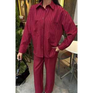 Costume palazzo rayé décontracté avec pantalon 10092 - Product Image 6