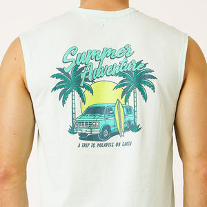 Camiseta sin Mangas Casual para Hombre, Talla XL, Ligera, Transpirable, de Secado Rápido, Tejida, 100% Algodón, Colores Personalizados, Logotipo Impreso, Cuello Redondo, Uso Diario - Product Image 6