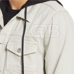 Fabricación de fábrica Recién llegado Personalizado Venta al por mayor Hombres Jeans Chaqueta Manga larga 100% Material de algodón - Product Image 5