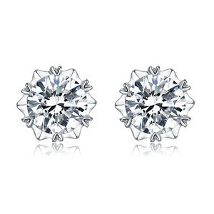 Luxury Gold Plated Round Cut Diamond Stud Earrings Customized VVS Moissanite Cute Style Screw Back for Women-for Parties - Product Image 6