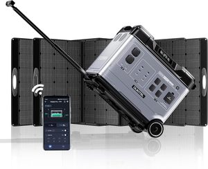 EJI P5000 Portable Power Station 5120Wh with 2×400W <b>Solar</b> <b>Panels</b>,2200W LiFePO4 <b>Solar</b> <b>Generator</b> - Product Image 4