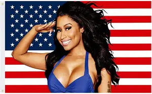 Nicki Min-aj 미국 국기 3x5 FT, Barb 미국 Minaj 경례 깃발 포스터 태피스트리