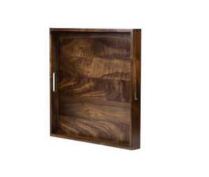 Bandeja de madera maciza de Acacia negra cuadrada natural, bandeja otomana de diseño bonito, hecha en Vietnam, venta al por mayor - Product Image 3