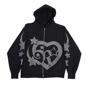 Calidad Premium Último diseño Hombres Rhinestone Sudaderas Básicas Algodón Mezclado Cómodo Nueva llegada Hombres Rhinestone Sudaderas - Product Image 1