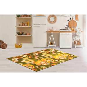 Mushroom Printed <b>Rug</b>: Trendy Modern Office Dining Room Decor,<b>Chenille</b> <b>Rug</b> - Product Image 3