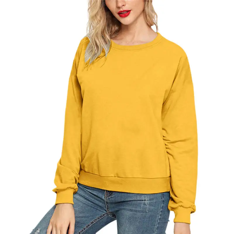 Kadınlar için yüksek kalite boy kazak O boyun uzun kollu moda Streetwear rahat tişörtü (PayPal doğrulanmış)