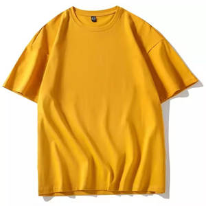 เสื้อยืดผู้ชายผ้าคอตตอน100% GSM น้ำหนักมากสีพื้นสำหรับสตรีทแวร์ดีไซน์ใหม่2024 - Product Image 1