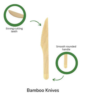 Cuchillo desechable de madera de abedul natural 100%-Cubiertos sostenibles para catering - Product Image 3