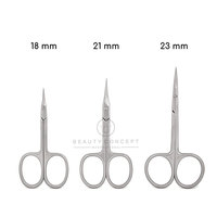 Ciseaux de manucure professionnels en acier inoxydable incurvé plaqué or, lames aiguisées, pour l'industrie de la beauté