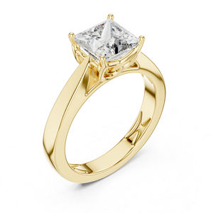 Anillo de Compromiso de Oro Blanco de 14K con Diamante Cultivado en Laboratorio de Corte Princesa de 1.5 Ct |   Anillo de Compromiso para Mujer con Certificado IGI |   Diamante Cultivado Nuevo - Product Image 4