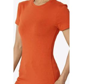 Camisetas de manga corta para mujer, ropa femenina de alta calidad, a la moda, con tu propio logotipo de marca, venta al por mayor - Product Image 3