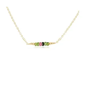 Collier de déclaration vintage fait main avec pendentif en pierres précieuses multi-tourmaline Exportateur de bijoux en pierres précieuses naturelles - Product Image 1