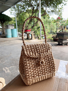 Natural Water Hyacinth Eco-Friendly <b>Storage</b> <b>Basket</b> with Handle for Clothing and Multi-Purpose Use - Product Image 4