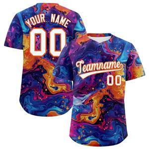 Jerseys de béisbol de pedido a granel con números y nombres Jerseys de poliéster con cuello en V que absorben la humedad (MOQ bajo) - Product Image 1