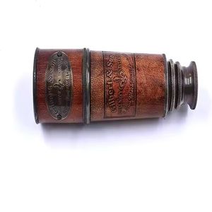 Télescope nautique antique vintage Boîte en bois élégante Grossissement 10x-20x Fabriqué à la main Conception en laiton Décor à la maison fonctionnel - Product Image 2