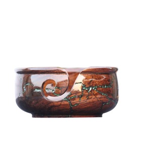 Cuenco para hilo de madera, figura de Lichtenberg, de resina y madera, grande, para tejer con ganchillo, con cuenco de almacenamiento gratuito - Product Image 1