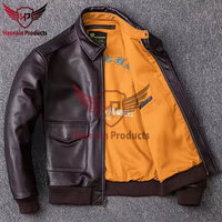 Chaqueta Bomber clásica de cuero genuino 100%, abrigo de cuero Natural Vintage de piel de vaca de talla grande, prendas de vestir de vuelo de piloto de motocicleta para hombre