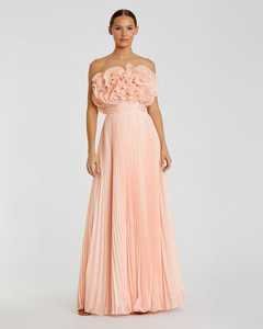 ชุดแมกซี่เกาะอกแฟชั่นแบบเรียบง่ายประดับไข่มุกปักเป็นเส้นรูปเงาดำเอวธรรมชาติด้านหน้าเรียบง่ายเรียบง่าย - Product Image 4