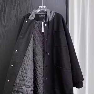 Giacca di tela trapuntata con cappuccio Casual da uomo Spiv a prova di vento con bottone in corno a modello solido lunga stagione autunnale rilassata tinta tinta unita - Product Image 6