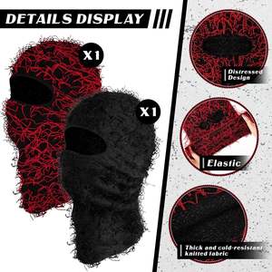 Pasamontañas de Punto al por Mayor, Máscara de Esquí con Tres Orificios, Logotipo Personalizado, Uso Diario en Invierno, 100% Poliéster, Unisex, Elegante - Product Image 2