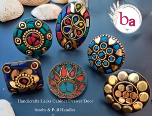 Industrial Export Quality Beaded Mosaic Stone <b>Knobs</b> for <b>Door</b> Drawer Cupboard Wardrobe Handles Pulls for Kitchen Bedroom Use - Product Image 2