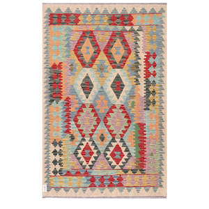 Alfombra Imaco Maimana Afganistán, Alfombra Kilim de 185 x 121 cm, Textil para el Hogar, Alfombra Tradicional Hecha a Mano - Product Image 1