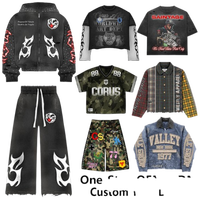 Streetwear personnalisé Sweats à capuche délavés à l'acide Vintage Sun Faded Dtg Print Heavyweight Hoodie Set Tracksuits pour hommes