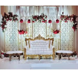 Escenario de boda hindú deslumbrante con paredes de velas Escenario de fiesta de compromiso de boda asombroso Escenario de Evento de recepción de boda Maharani - Product Image 1