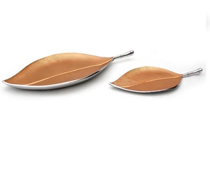 Bol décoratif en aluminium doré en feuille de lotus pour la cuisine - Product Image 2
