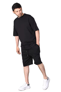 เซ็ตเสื้อยืดและกางเกงขาสั้นผ้าฝ้ายระดับพรีเมียมของผู้ชาย100% แห้งเร็วระบายอากาศสไตล์ลำลองปรับแต่งได้สำหรับฤดูร้อน - Product Image 4