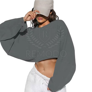 Venta en línea Crop Top Sudaderas en LOW MOQ Slim Fit Sudaderas Casual Wear Crop Top Sudaderas para adultos - Product Image 6