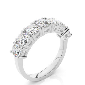 Bague de mariage élégante en or 14 carats avec 7 diamants ovales de laboratoire, vente en gros OEM, fabricant international de bijoux - Product Image 2