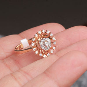 Bijoux fins bague 14k or Rose naturel brillant coupe ronde diamant à la main ensemble de broches en forme de fleur bague pour femmes pour la vente en gros - Product Image 6