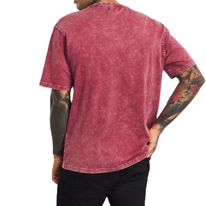 T-shirt personnalisé pour homme en coton 100% délavé à l'acide, style vintage, coupe oversize - T-shirts noirs vierges, impression de logo personnalisée, T-shirt vintage 2026 - Product Image 3
