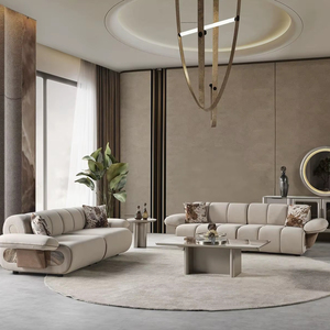 Set <span class=keywords><strong>di</strong></span> Divani in Tessuto <span class=keywords><strong>di</strong></span> Lusso Moderno, Arredamento Contemporaneo per Soggiorno, <span class=keywords><strong>Divano</strong></span> Curvo Trapuntato a 3 Posti - Product Image 1