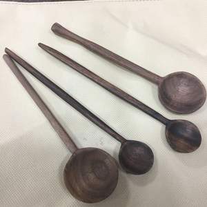 Custom Small indian Serving Baby Feeding Salad <b>Cream</b> Dessert <b>Dinner</b> Tableware Wooden Soup Spoon <b>Set</b> of 2 - Product Image 2