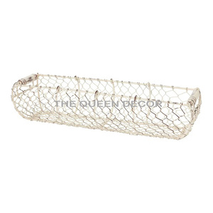 Most Demanding Stainless Steel Metal <b>Rectangle</b> Shape Gold Antique Finish Decorative <b>Storage</b> <b>Basket</b> Used Fruits Cloths - Product Image 3